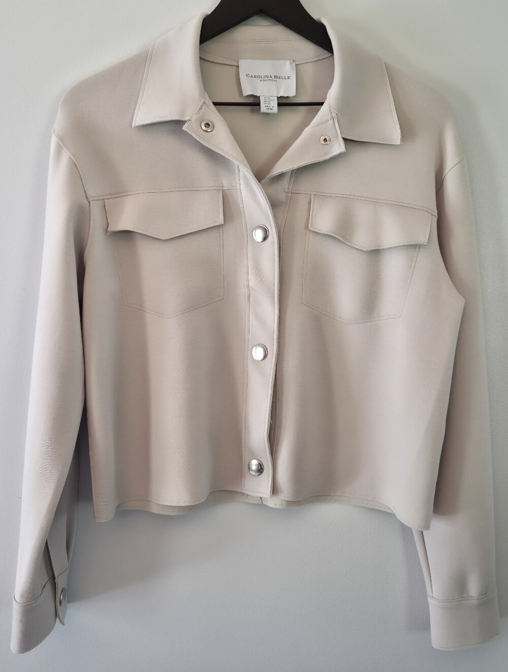 Carolina Belle Beige Suede Button-Front Women's Jacket Size XS